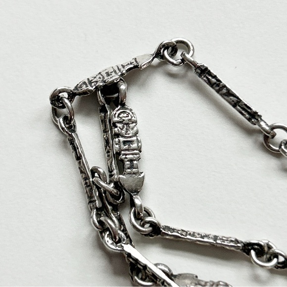 Stunning Vintage Peruvian Jade Tumi Storyteller Sterling Silver Necklace - Picture 14 of 16